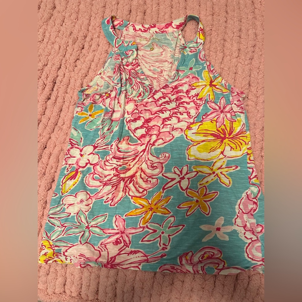 Lilly Pulitzer Pink and Blue Floral Top